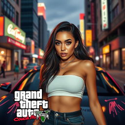 Create an image of the popular influencer Chloe Amour in the style of Grand Theft Auto