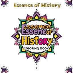 Create a cover for a coloring book titled 'Essence of History: Doodles of an Engineer'