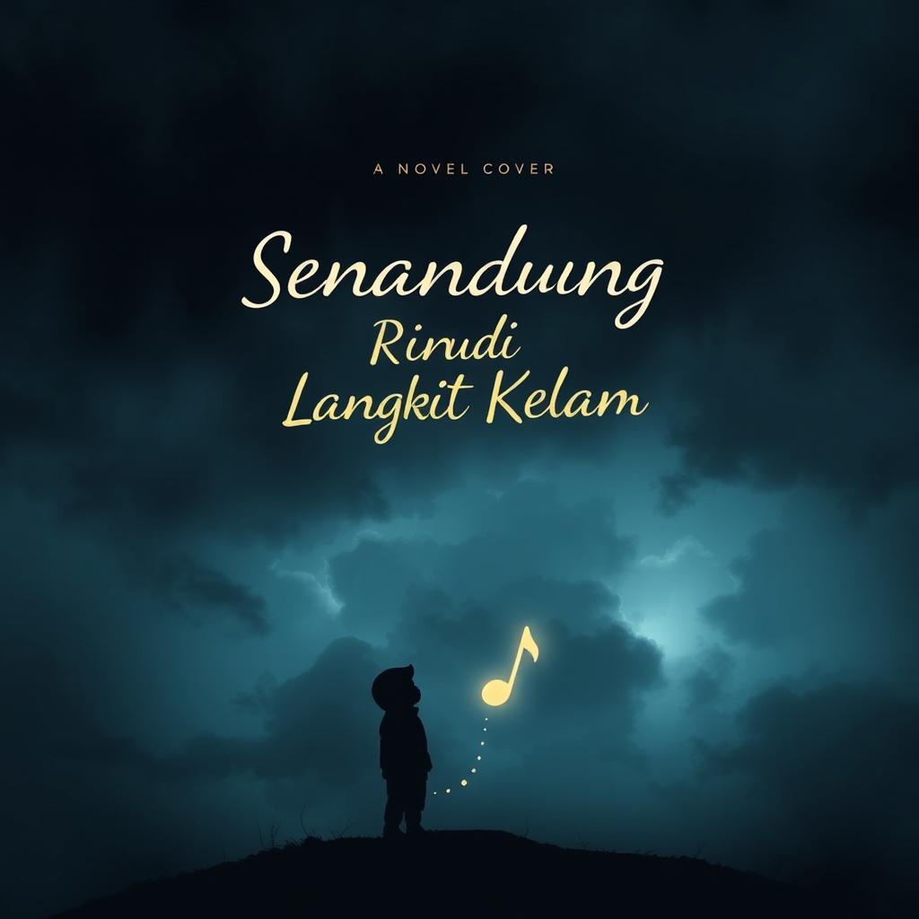 Create a novel cover for 'Senandung Rindu di Langit Kelam'