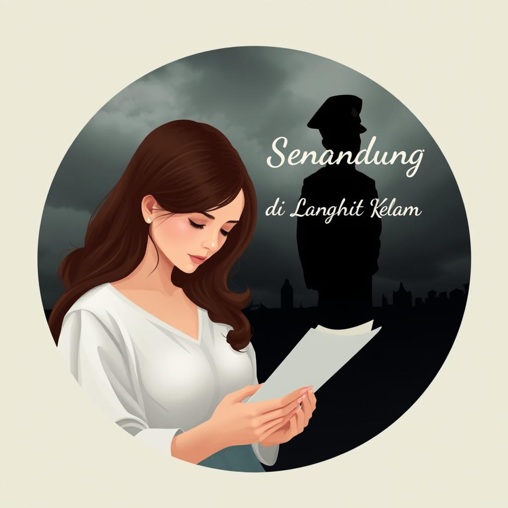 Create a novel cover for 'Senandung Rindu di Langit Kelam'