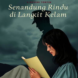 Create a novel cover for 'Senandung Rindu di Langit Kelam' without the title text