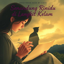 Create a novel cover for 'Senandung Rindu di Langit Kelam' without the title text