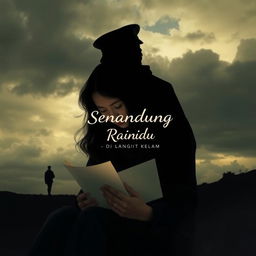 Create a novel cover for 'Senandung Rindu di Langit Kelam' without the title text