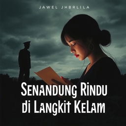 Create a novel cover for 'Senandung Rindu di Langit Kelam' without the title text