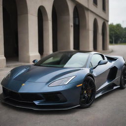 A powerful fusion of a Lamborghini's raw power and aggressive design with the smooth contours and classic grace of a Corvette.