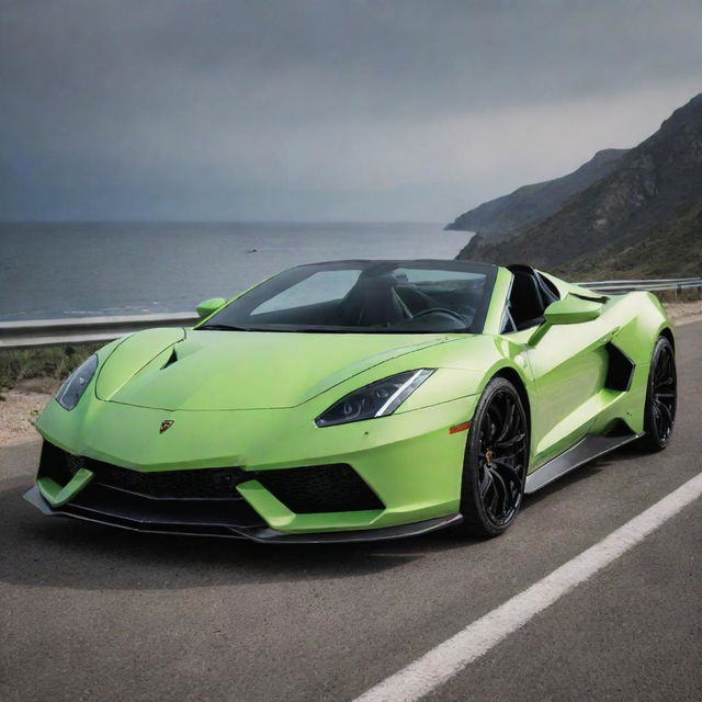 A powerful fusion of a Lamborghini's raw power and aggressive design with the smooth contours and classic grace of a Corvette.