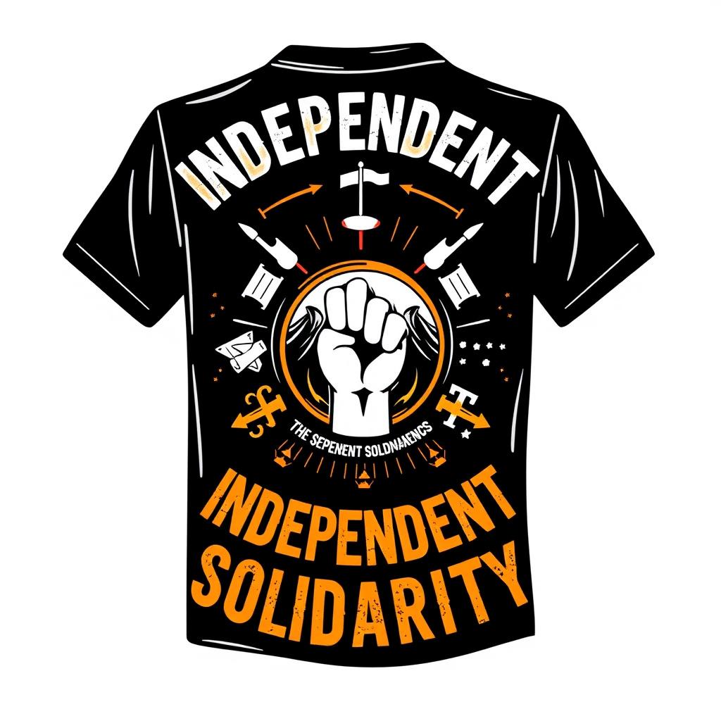 A t-shirt design featuring an independent solidarity theme