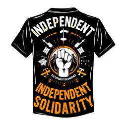 A t-shirt design featuring an independent solidarity theme