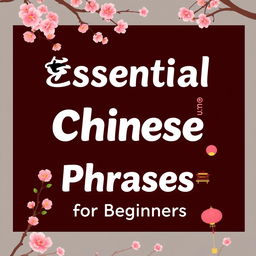 Design an engaging book cover for 'Essential Chinese Phrases for Beginners'