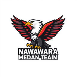 Create a logo for the Nawakara Medan Team featuring an eagle