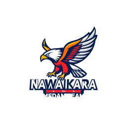 Create a logo for the Nawakara Medan Team featuring an eagle