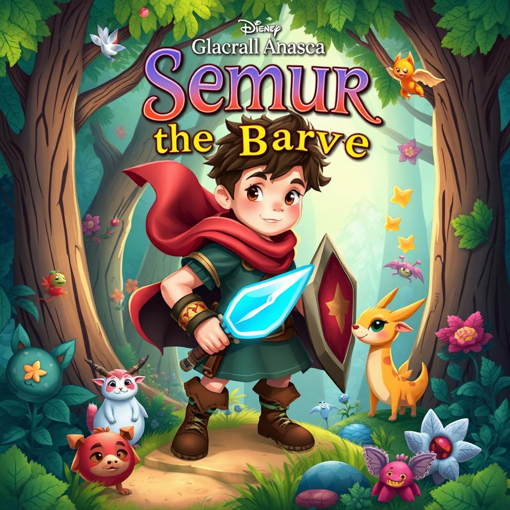 Create a whimsical and enchanting book cover for a fairy tale titled 'Semur the Brave'