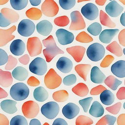 An abstract pattern formed by various shapes, painted in a watercolor style