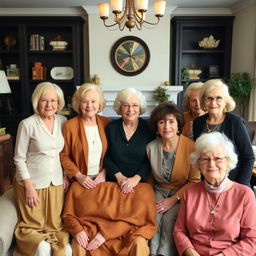 A group of mature women in their 50s and 60s, showcasing diverse styles and personalities