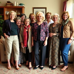 A group of mature women in their 50s and 60s, showcasing diverse styles and personalities