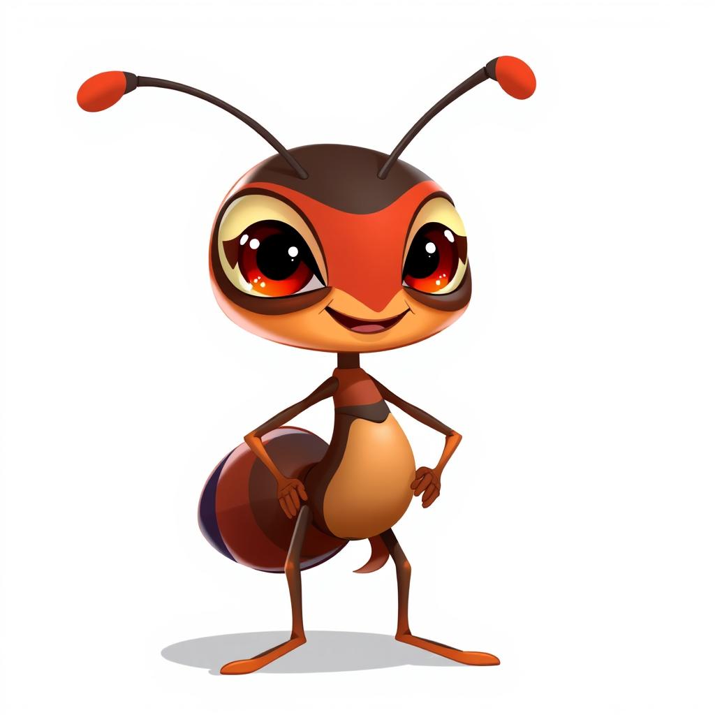 Create a cool cartoon version of an ant named Semut