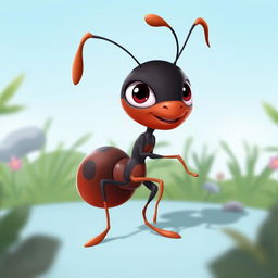 Create a cool cartoon version of an ant named Semut