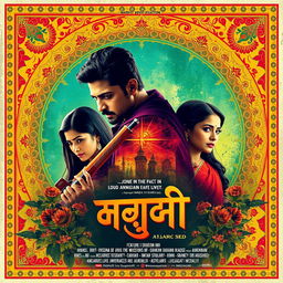 Create a vibrant and eye-catching Marathi movie poster