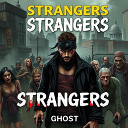 Create a novel cover titled 'Strangers' based on a zombie apocalypse