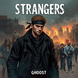 Create a novel cover titled 'Strangers' based on a zombie apocalypse