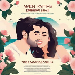 Create a romance movie poster for the film titled 'When Paths Collide'