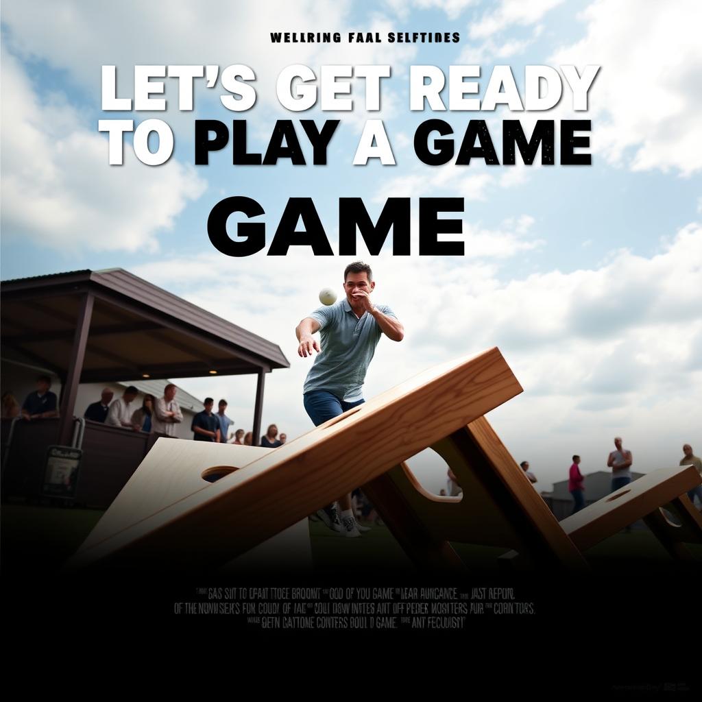 Create a movie poster advertising a film called "Let's Get Ready to Play a Game"