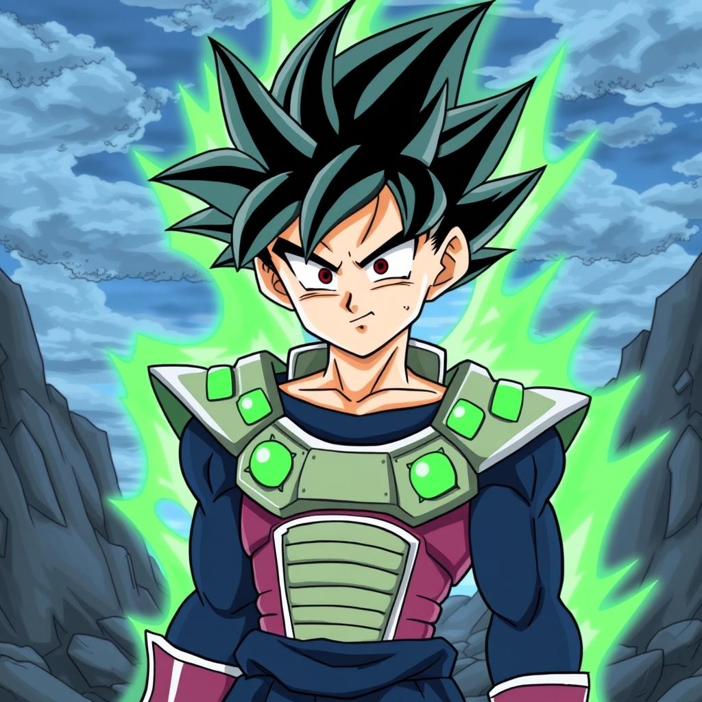 Create an image of Izuku Midoriya from My Hero Academia in the Dragon Ball Z universe