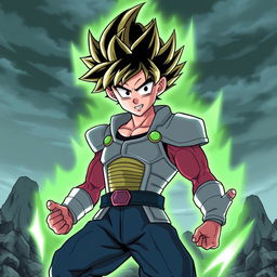 Create an image of Izuku Midoriya from My Hero Academia in the Dragon Ball Z universe