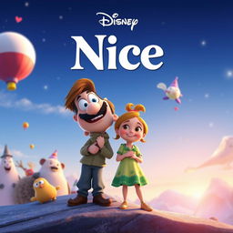 Create a Disney Pixar-style movie poster titled 'Nice'