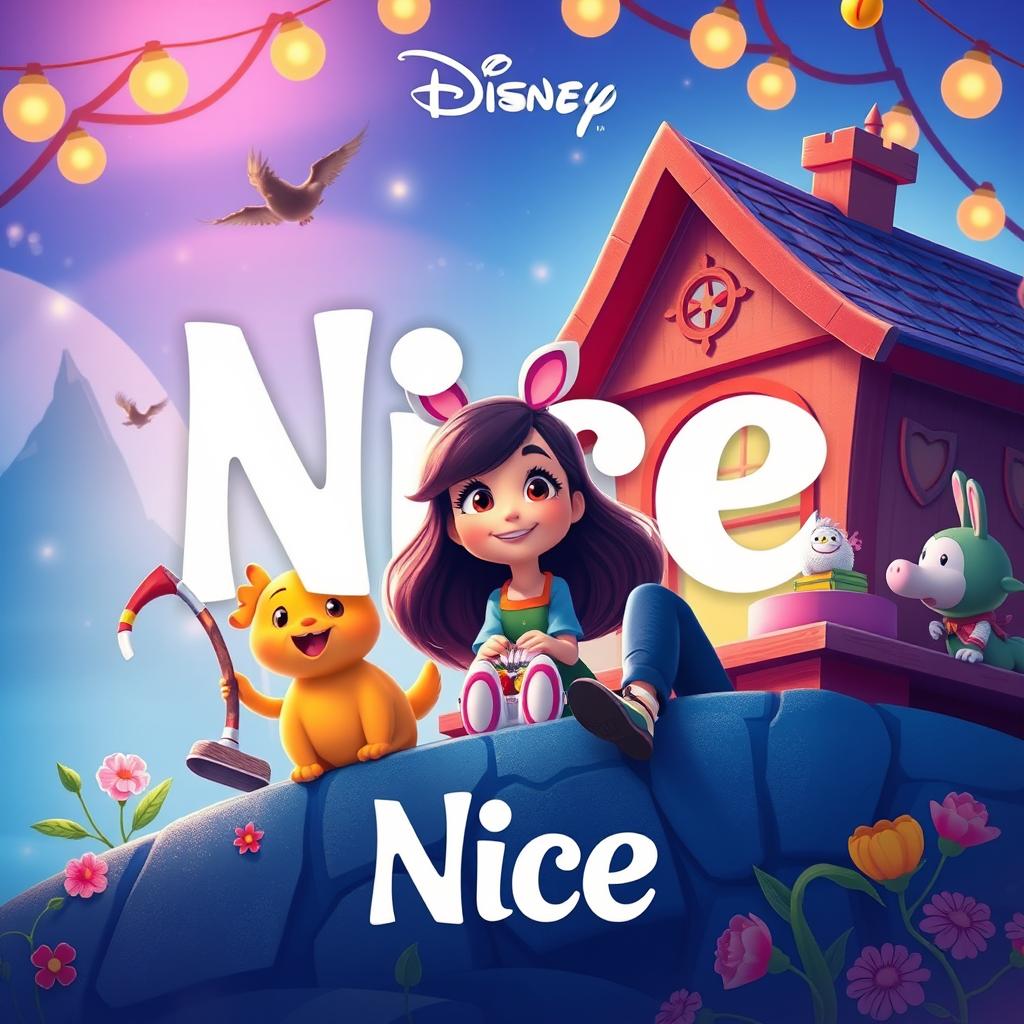 Create a Disney Pixar-style movie poster titled 'Nice'