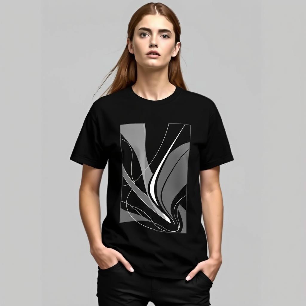 An elegant and modern t-shirt design featuring sleek and sophisticated graphics