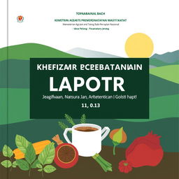 Desain cover buku untuk laporan kegiatan pemberdayaan masyarakat oleh program Kementerian Agraria dan Tata Ruang Badan Pertanahan Nasional