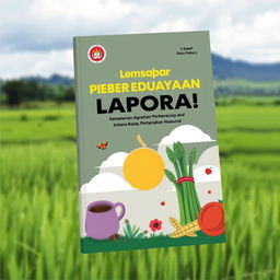 Desain cover buku untuk laporan kegiatan pemberdayaan masyarakat oleh program Kementerian Agraria dan Tata Ruang Badan Pertanahan Nasional