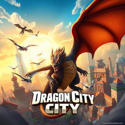 Create a movie poster for 'Dragon City,' based on the popular mobile game