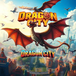 Create a movie poster for 'Dragon City,' based on the popular mobile game