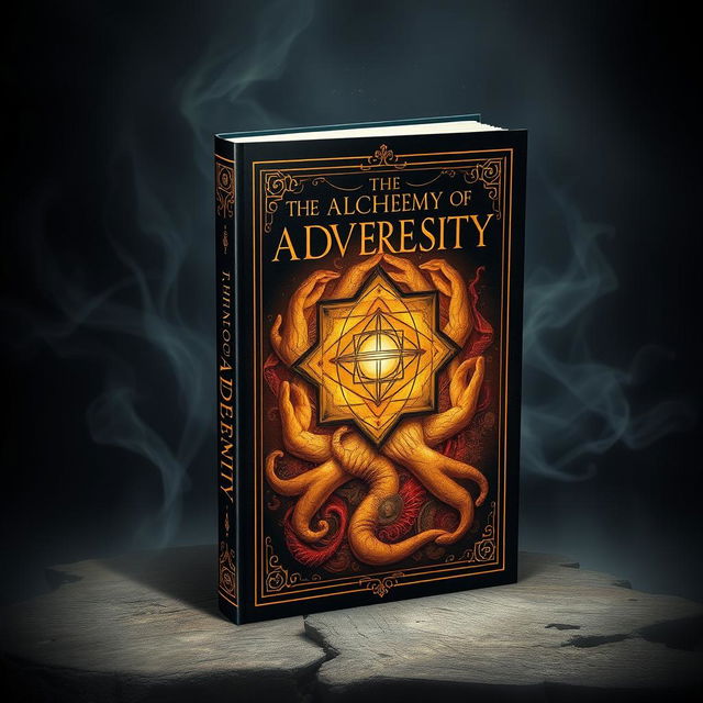 A captivating book cover titled 'The Alchemy of Adversity'