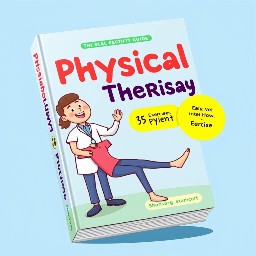 A cartoon-style book cover for a physical therapy guide