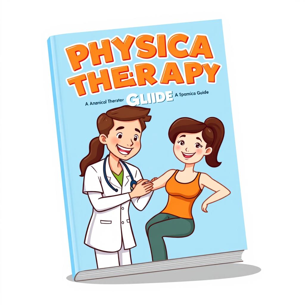 A cartoon-style book cover for a physical therapy guide