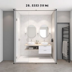 A bathroom design measuring 2