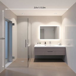 A bathroom design measuring 2