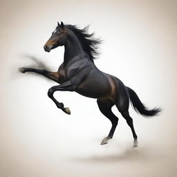 A simple yet powerful design showcasing a horse with a clear silhouette, gracefully running in a dream-like background, imbuing it with a sense of motion