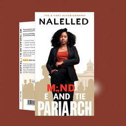 Create a book cover for Naledi's first autobiography titled, 'Me and the Patriarchy'