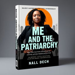 Create a book cover for Naledi's first autobiography titled, 'Me and the Patriarchy'