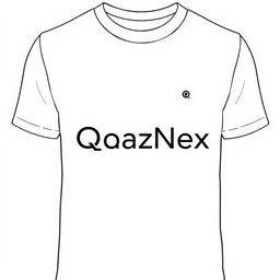 A T-shirt design featuring a small letter 'Q' on the left at chest level and the inscription 'QazNex' below it