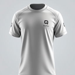 A T-shirt design featuring a small letter 'Q' on the left at chest level and the inscription 'QazNex' below it