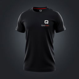 A T-shirt design featuring a small letter 'Q' on the left at chest level and the inscription 'QazNex' below it