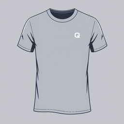 A T-shirt design featuring a small letter Q and the inscription 'QazNex' at chest level on the left