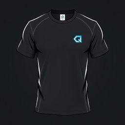 A T-shirt design featuring a small letter Q and the inscription 'QazNex' at chest level on the left