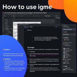 A detailed and visually appealing tutorial on how to use Figma, showcasing its interface, tools, and features