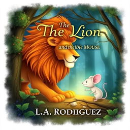 Create a captivating book cover for 'The Lion and the Wise Mouse' by L